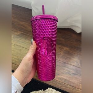 Metallic pink large Starbucks cup